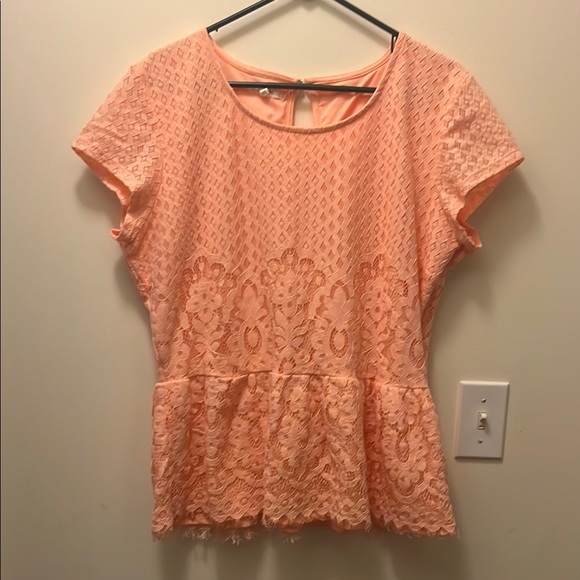 Maurices Tops - Maurice’s Peach Lace Women Top size XXL